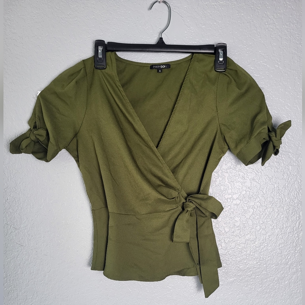 Women's Papermoon Dressy Tee, size S, Green color.